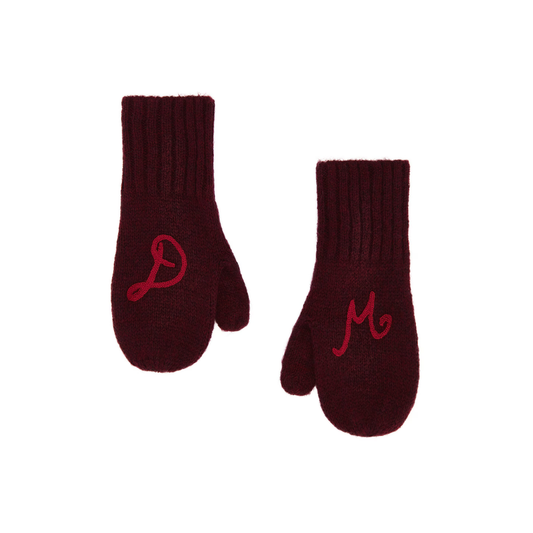 Damson Madder Mittens in Burgundy