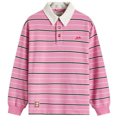 Damson Madder REMIE RUGBY SHIRT in PINK STRIPE