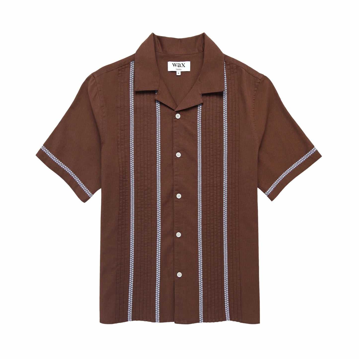 Wax London Didcot SS Pintuck Brown / Blue