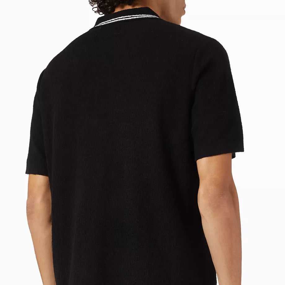 Wax London Albion Polo Boucle in Cotton Black
