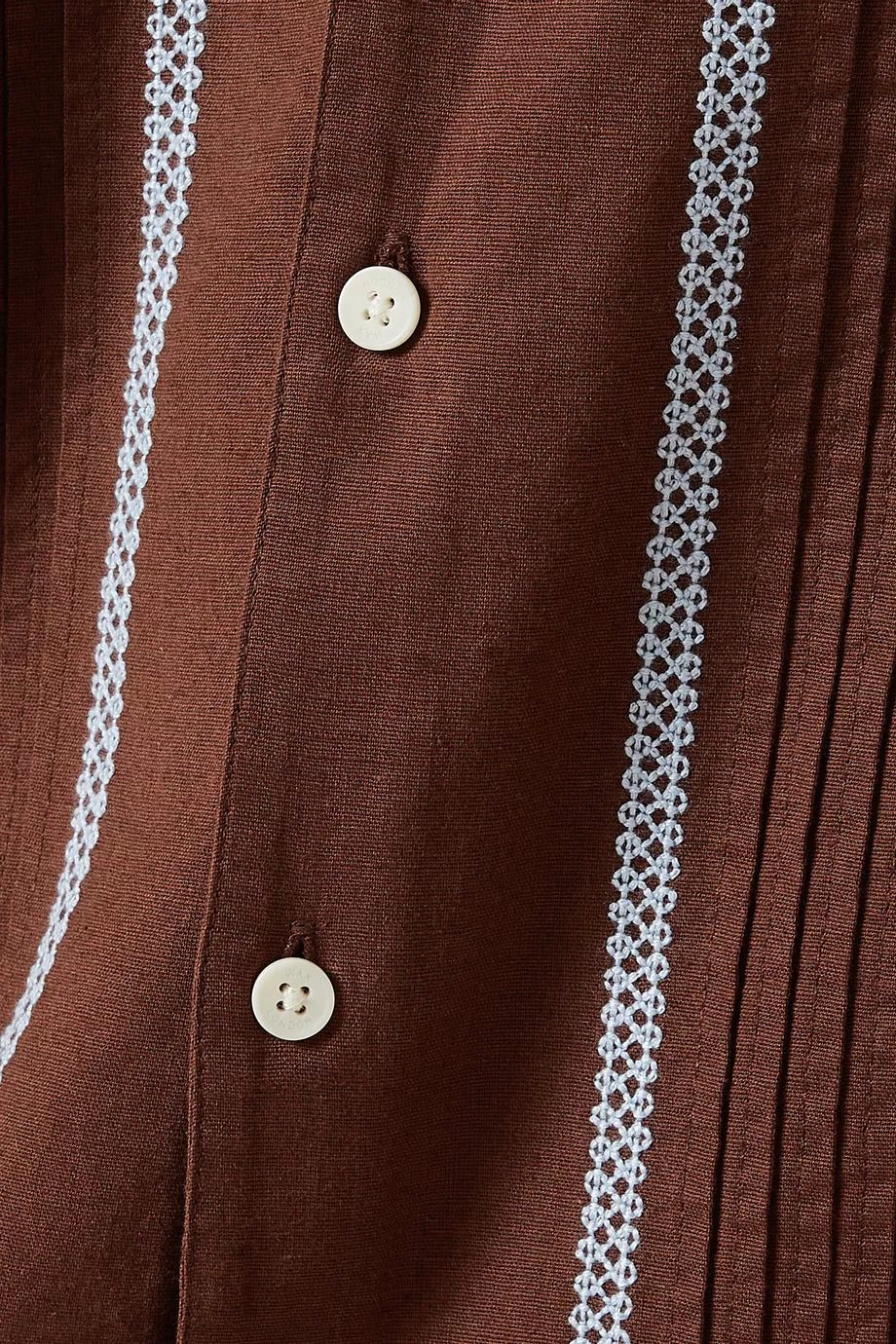 Wax London Didcot SS Pintuck Brown / Blue