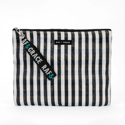 Black/White Stripe Large Pouch