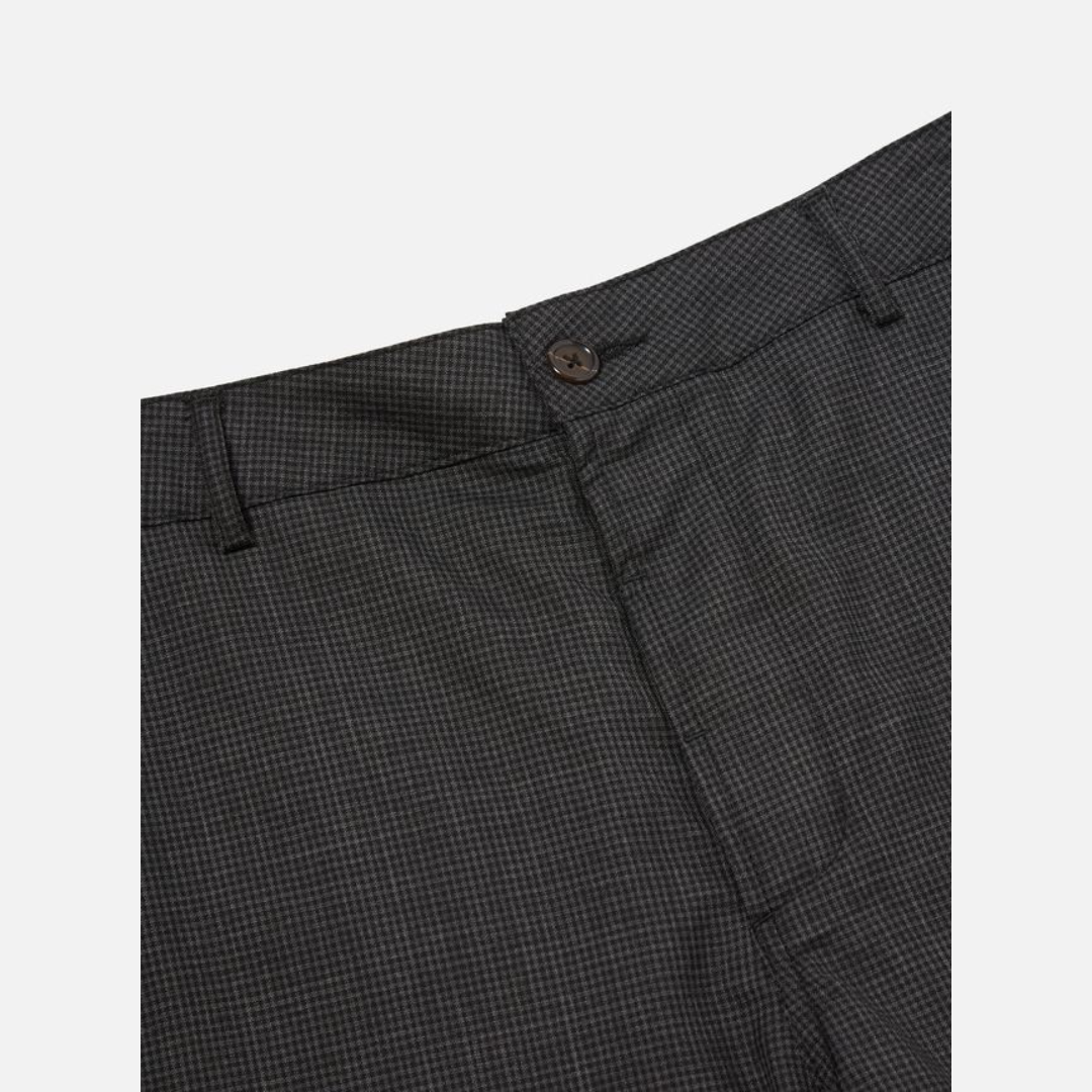 Universal Works Military Chino in Black Mini Check