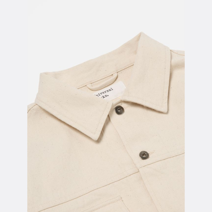 Universal Works Trucker Jacket in Ecru Recycled Cotton