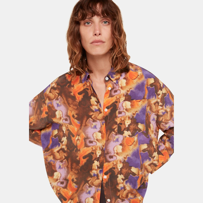 Sprayed Texture Silk Shirt