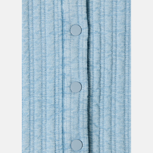 Whistles Blue Cotton Quilted Chambray Jacket