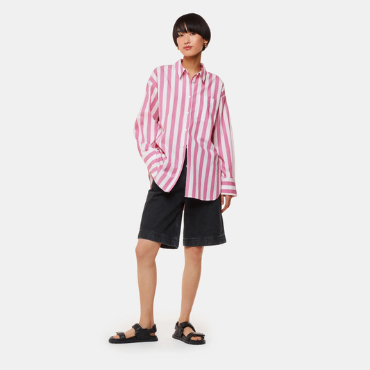 Whistles Pink Stripe Oversize Shirt