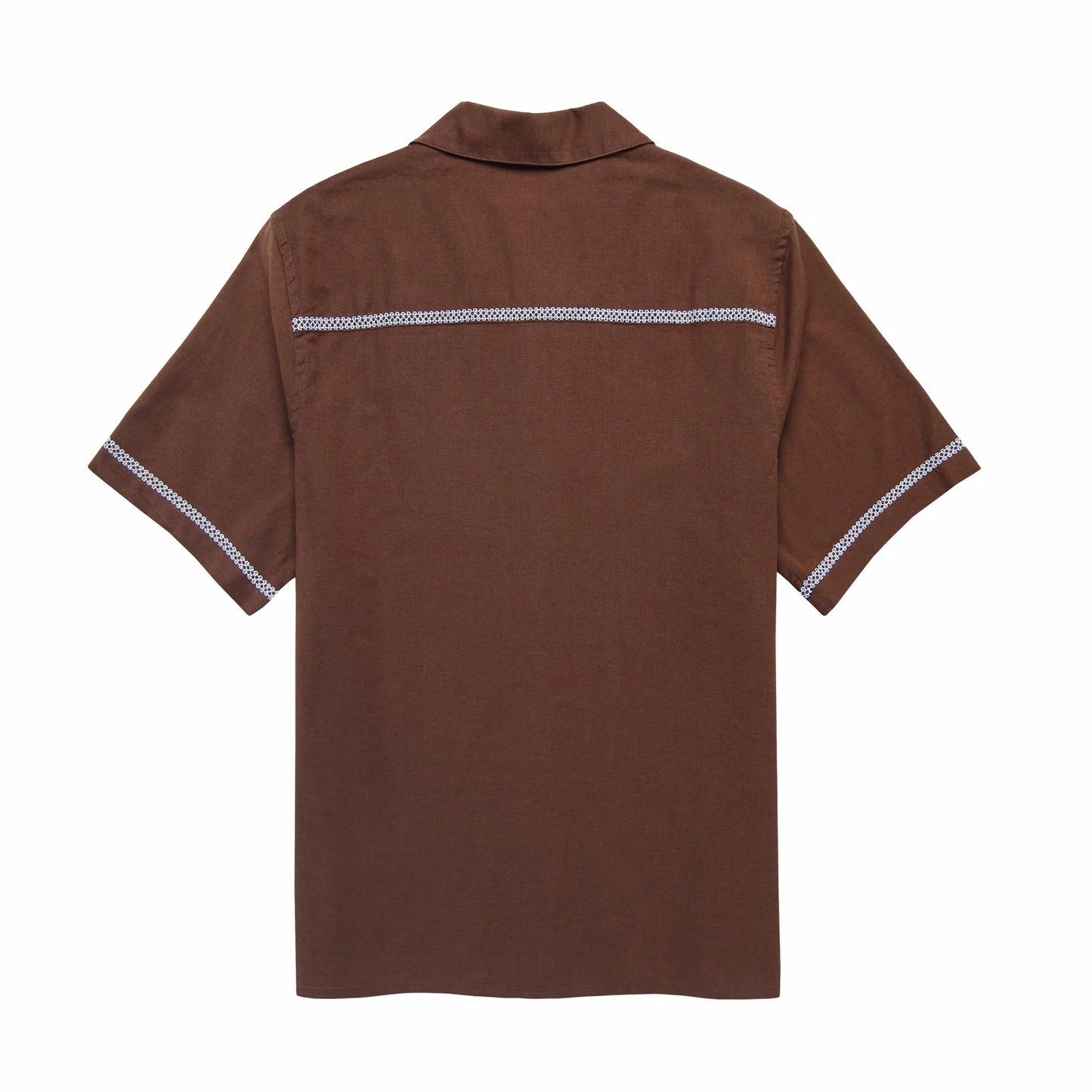 Wax London Didcot SS Pintuck Brown / Blue