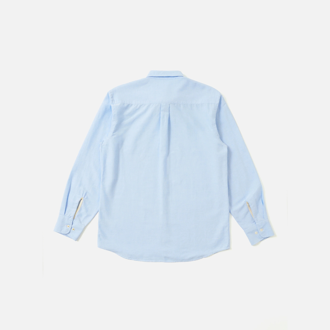 Universal Works Daybrook Shirt in Blue Organic Oxford