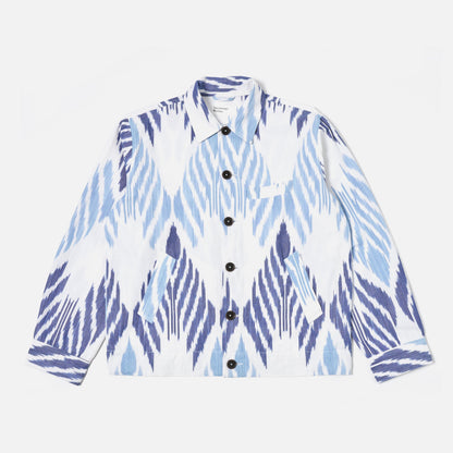 Universal Works James Jacket in Blue Peacock Ikat