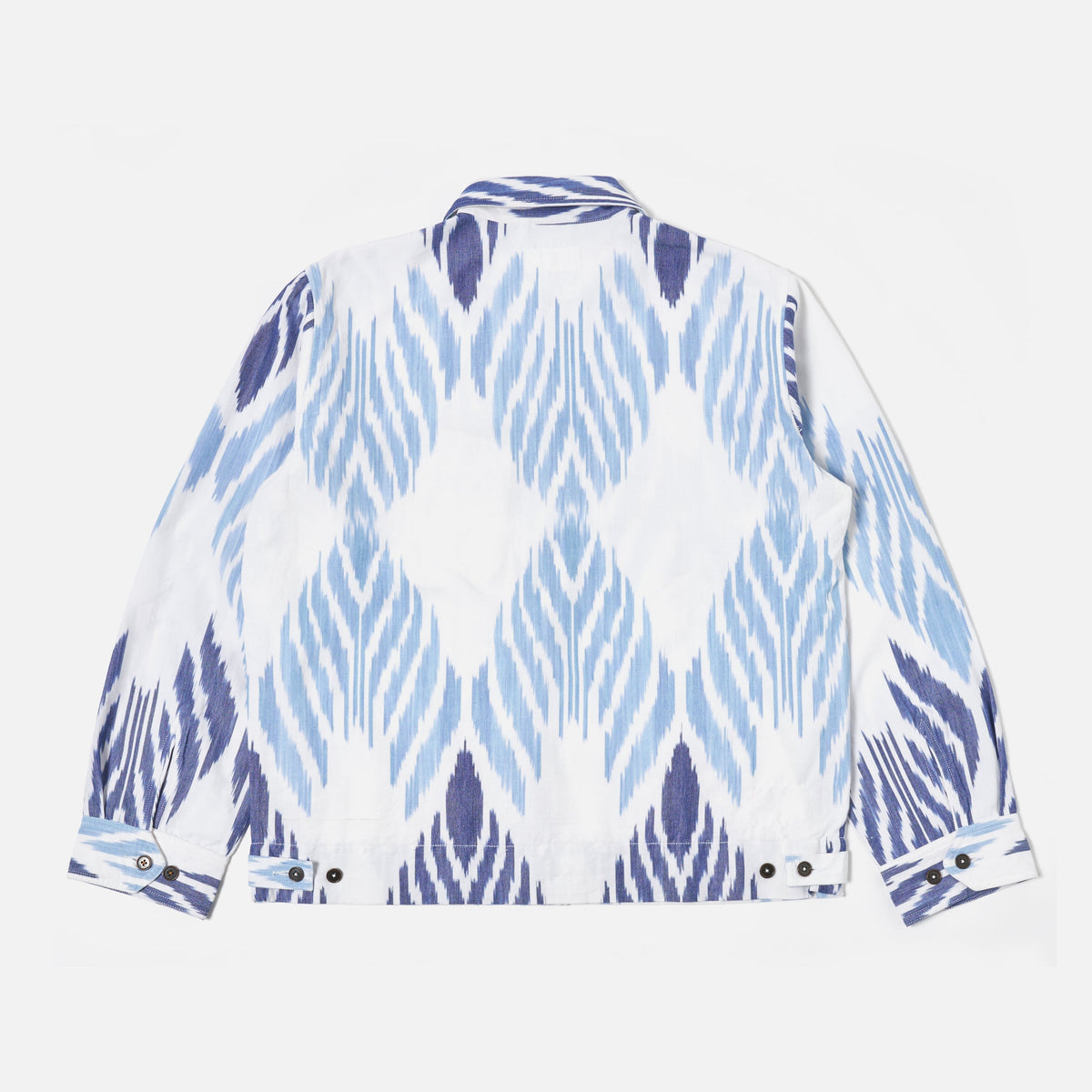 Universal Works James Jacket in Blue Peacock Ikat