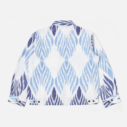 Universal Works James Jacket in Blue Peacock Ikat