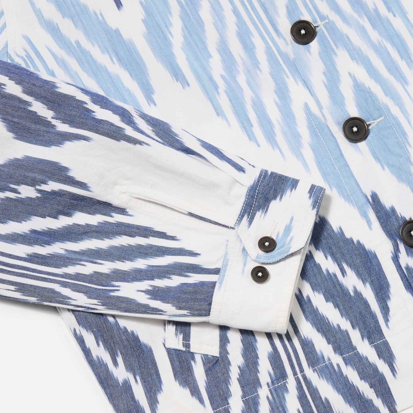 Universal Works James Jacket in Blue Peacock Ikat