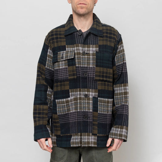 Universal Works Dockside Jacket Japanese Patchwork Brown