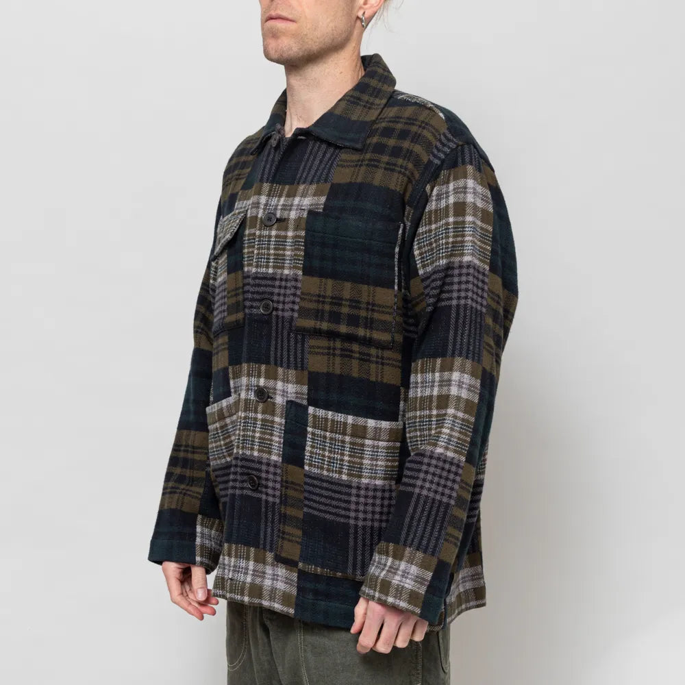 Universal Works Dockside Jacket Japanese Patchwork Brown