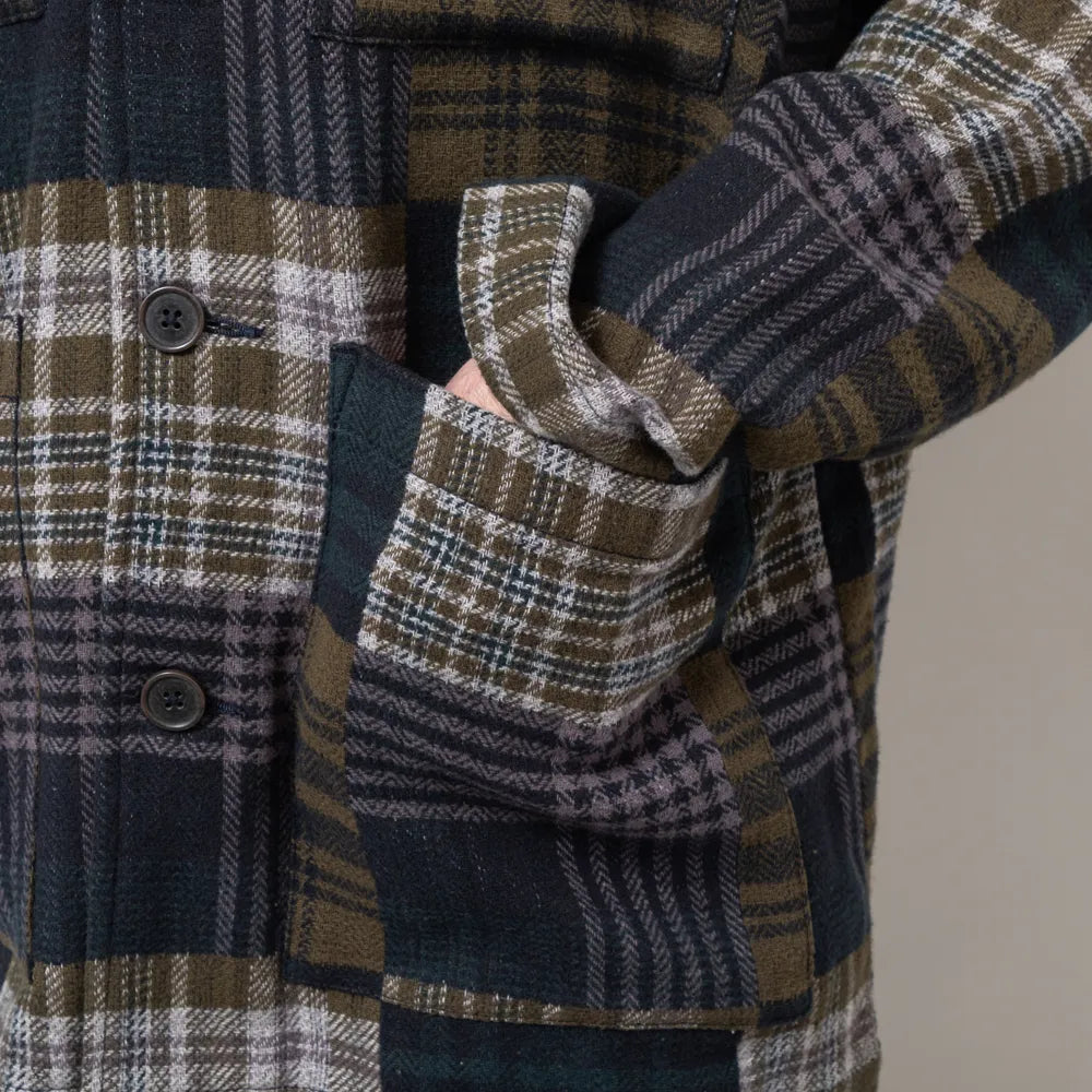 Universal Works Dockside Jacket Japanese Patchwork Brown