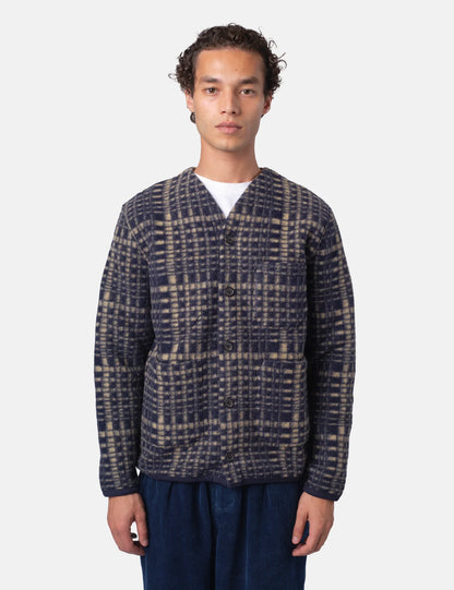 Universal Works Cardigan Telepass Fleece Navy