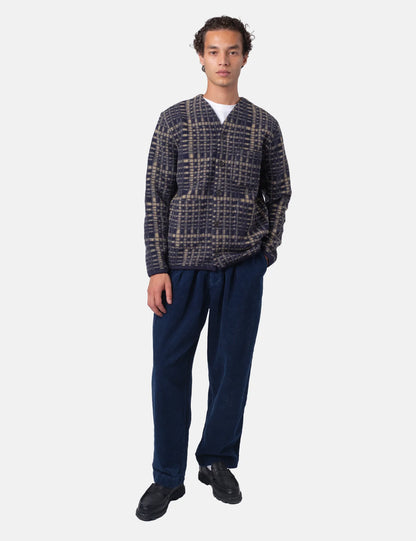 Universal Works Cardigan Telepass Fleece Navy