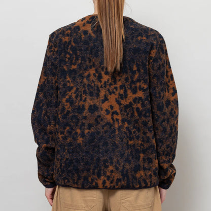 Universal Works Cardigan Night Leopard Dark Navy/Brown