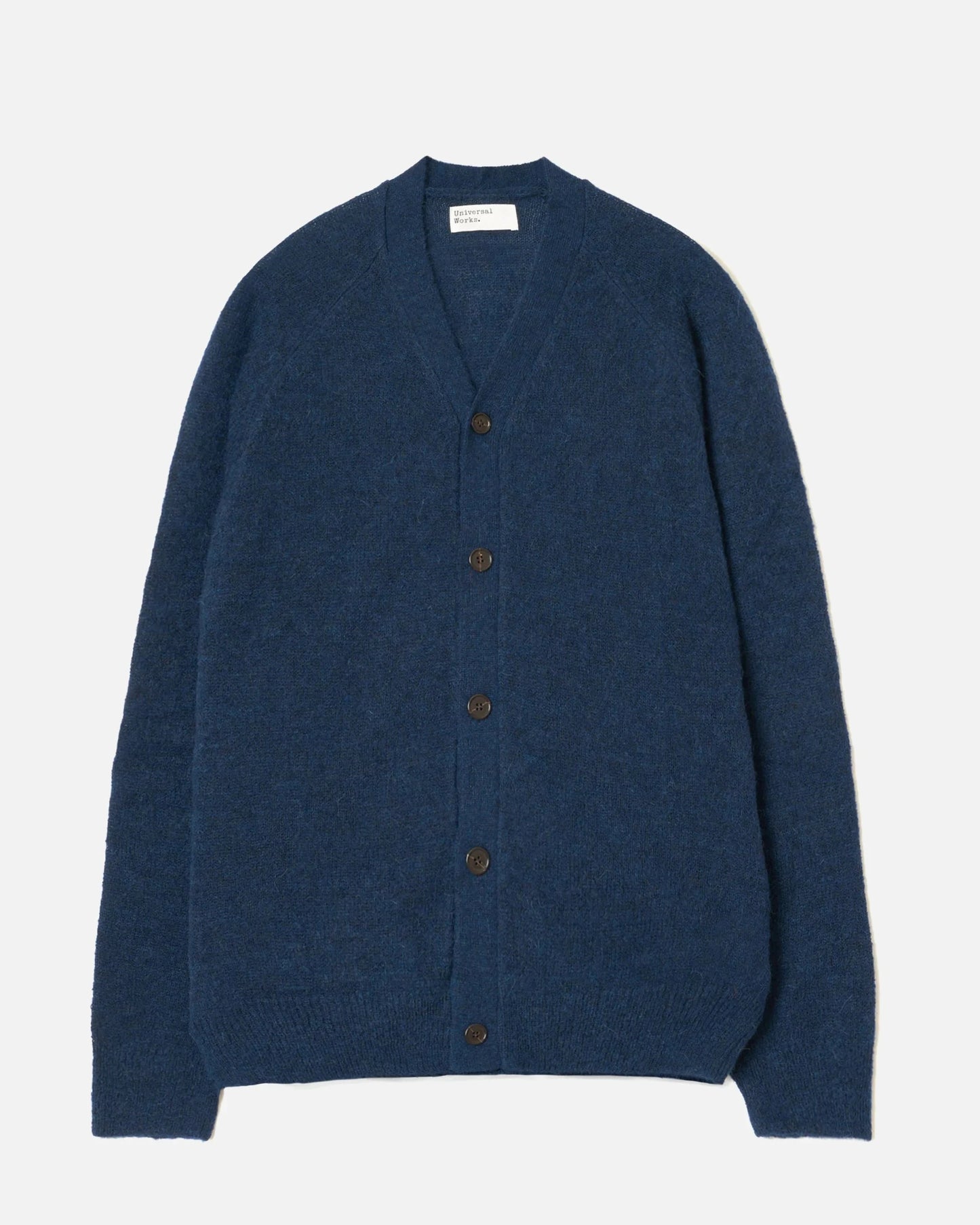 Universal Works David Cardigan Alpaca Knit Navy
