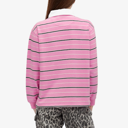 Damson Madder REMIE RUGBY SHIRT in PINK STRIPE