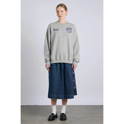 Damson Madder CIAO CAFE SWEARSHIRT in GREY MARL
