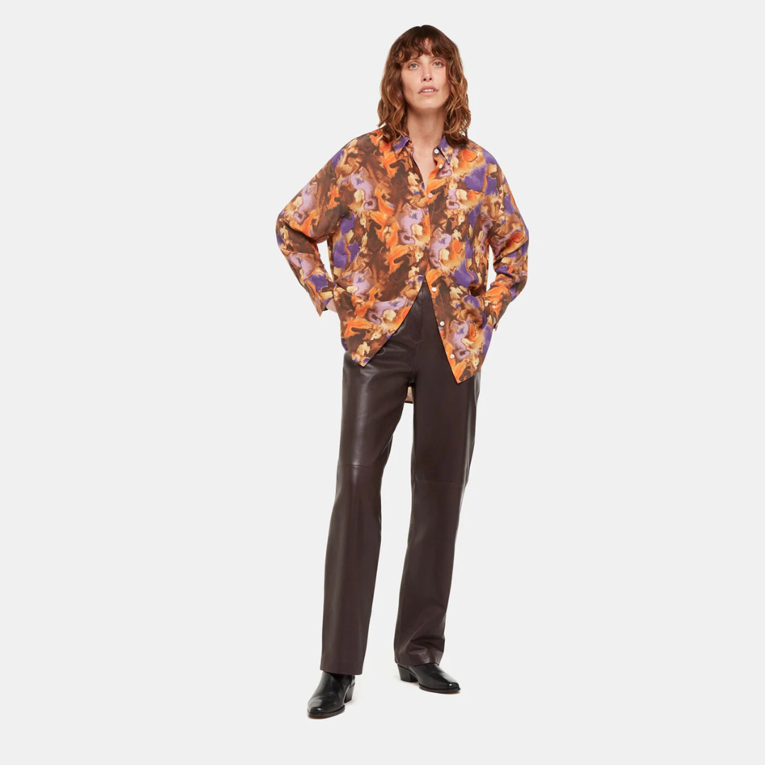 Sprayed Texture Silk Shirt