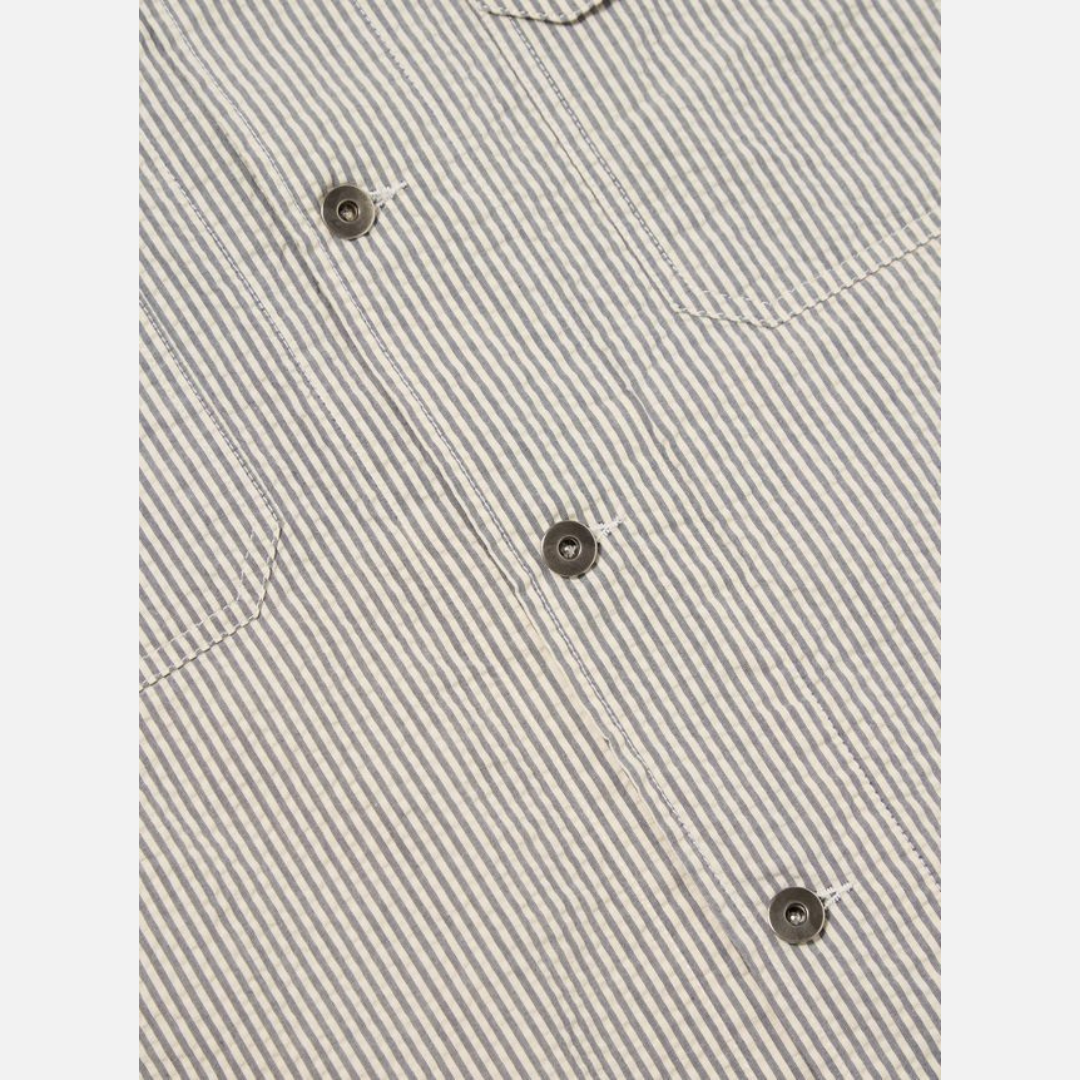 Universal Works Trucker Jacket in Grey Derby Stripe