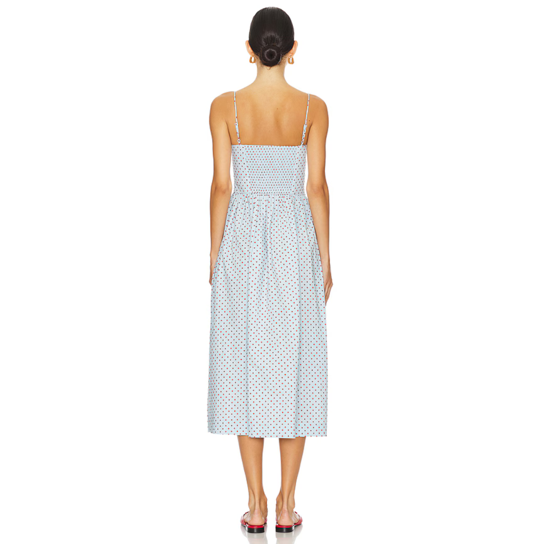 Damson Madder PENELOPE MIDI - BLUE & RED SPOT