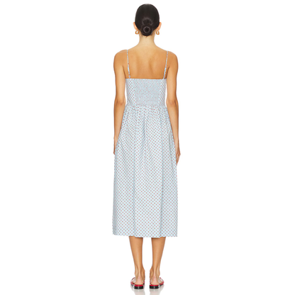 Damson Madder PENELOPE MIDI - BLUE & RED SPOT
