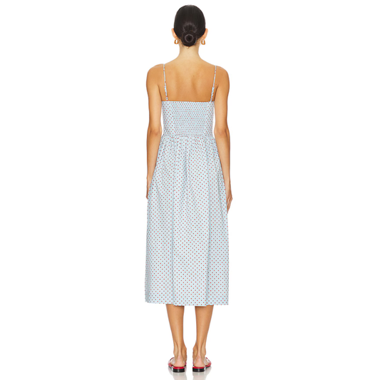 Damson Madder PENELOPE MIDI - BLUE & RED SPOT