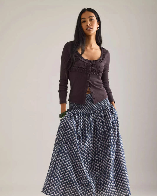Varsha Frilly Cardi - Brown