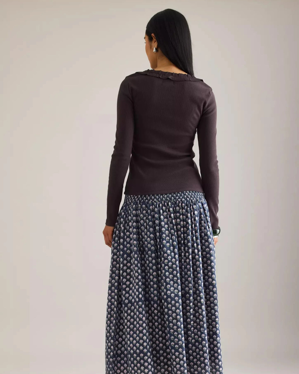 Damson Madder Varsha Frilly Cardi - Brown