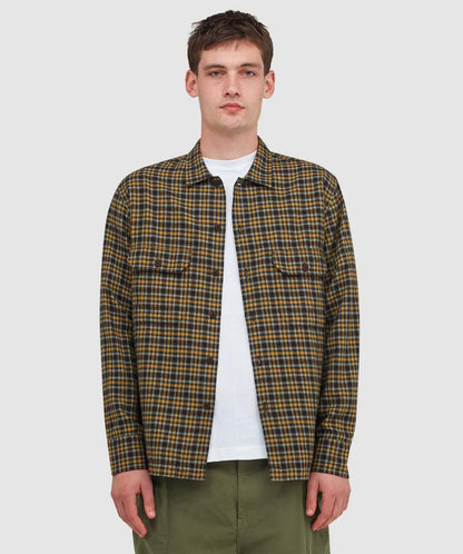 Universal Works Utility Shirt Bang Check Brown