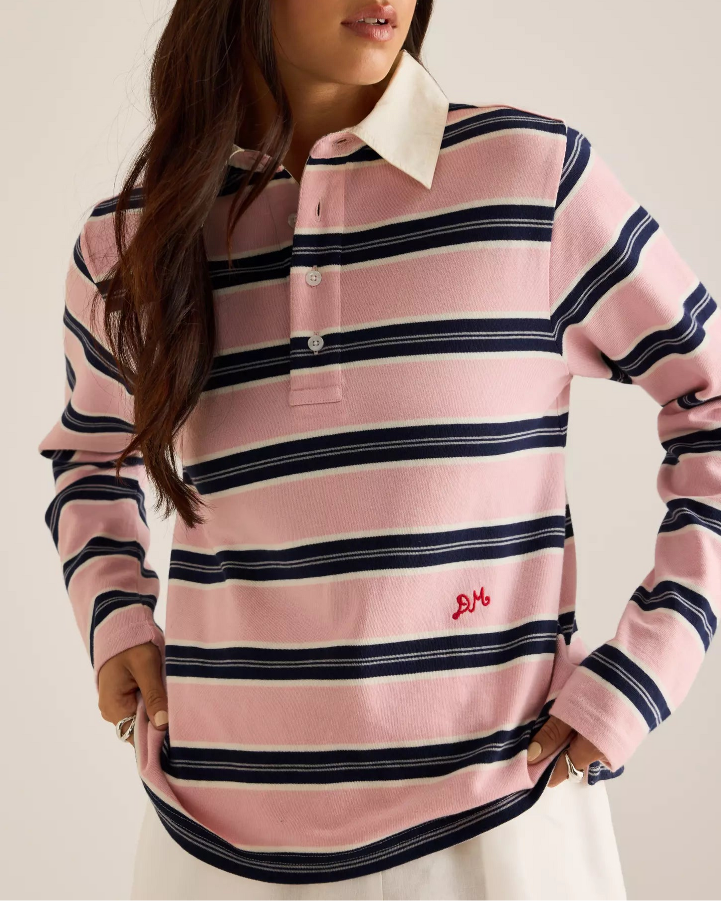 Cassia Shrunken Rugby - Green Stripe