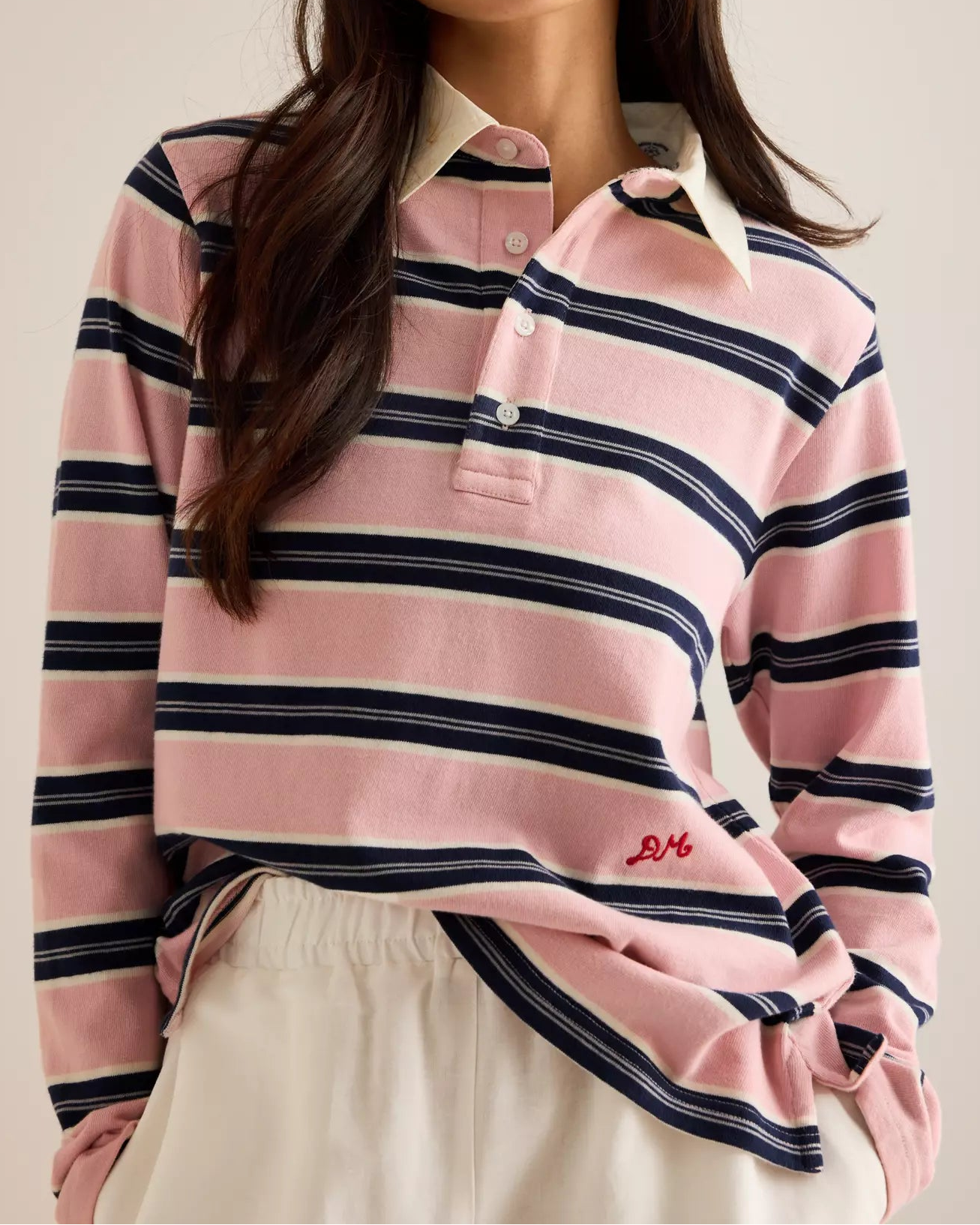 Cassia Shrunken Rugby - Green Stripe