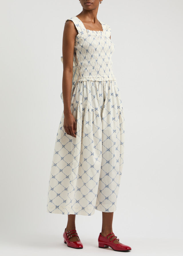 Damson Madder Violet Midi Dress - Bow Print