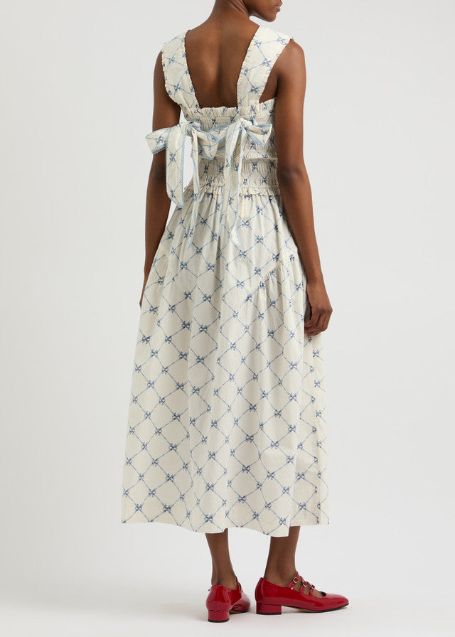Damson Madder Violet Midi Dress - Bow Print