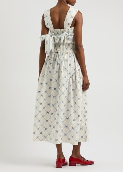 Damson Madder Violet Midi Dress - Bow Print