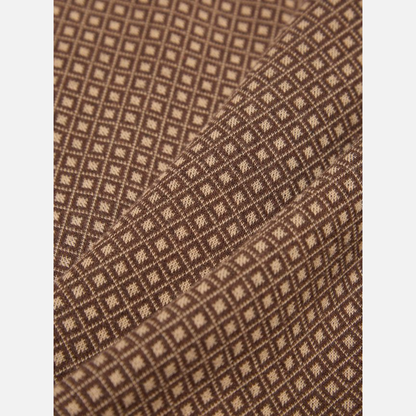 Universal Works Cardigan in Brown Argyll Jersey