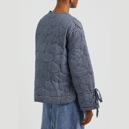 Damson Madder DALTON QUILTED JACKET in MIXED BLUE