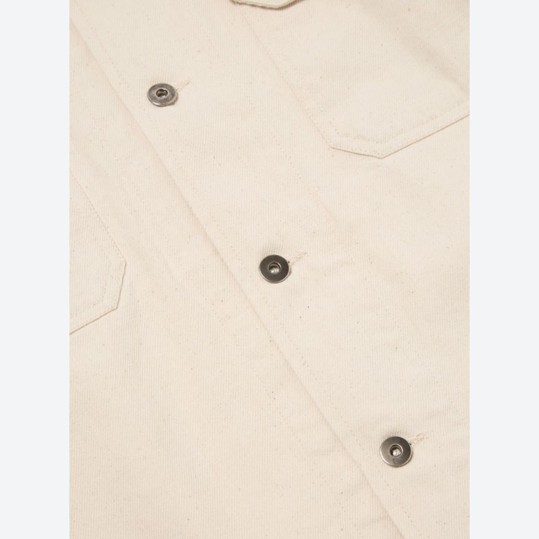 Universal Works Trucker Jacket in Ecru Recycled Cotton