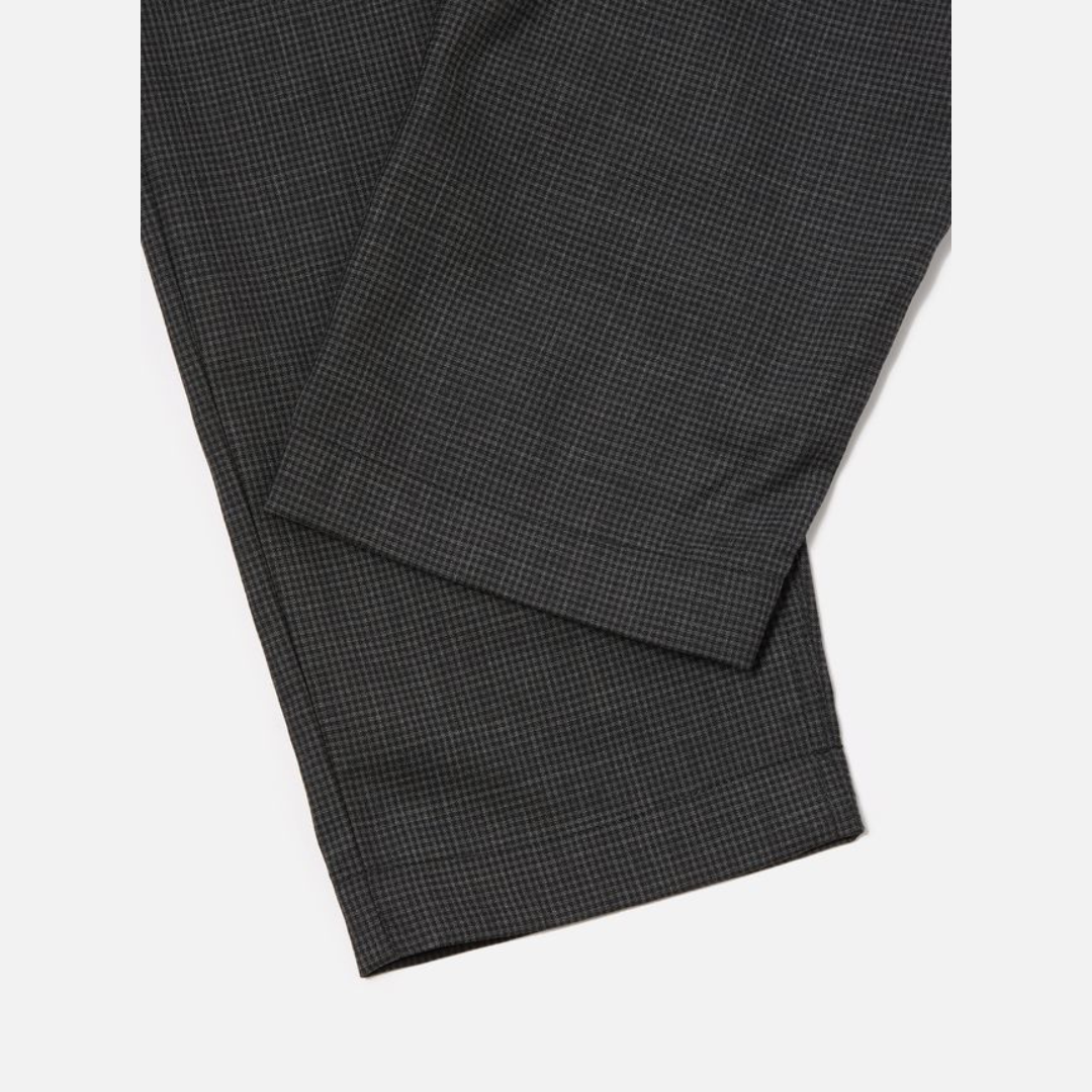 Universal Works Military Chino in Black Mini Check