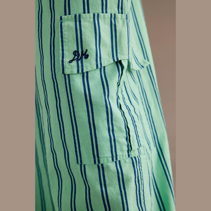 Damson Madder SYDNEY COASTAL CARGO PANTS in MINT STRIPE