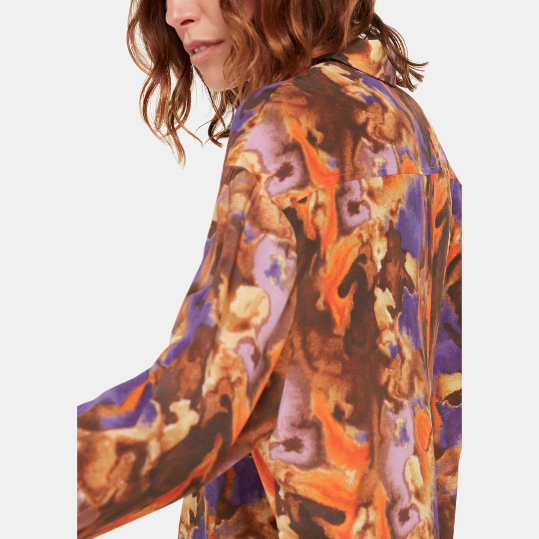 Sprayed Texture Silk Shirt