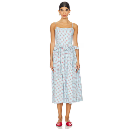 Damson Madder PENELOPE MIDI - BLUE & RED SPOT