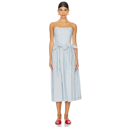 Damson Madder PENELOPE MIDI - BLUE & RED SPOT