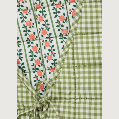 Damson Madder ARTE TIE GILET in GREEN GINGHAM