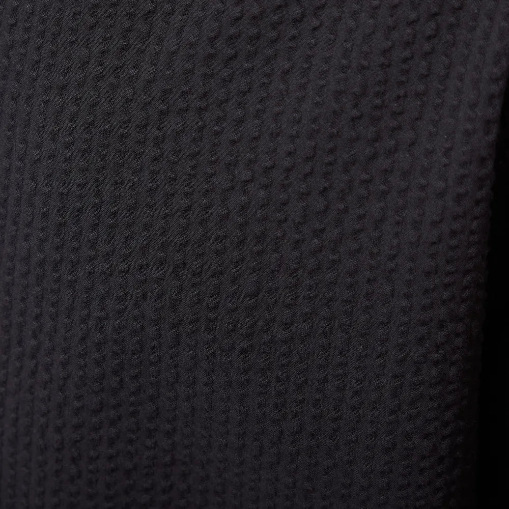 Wax London Keats SS Shirt Cotton Seersucker in Black