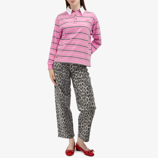 Damson Madder REMIE RUGBY SHIRT in PINK STRIPE